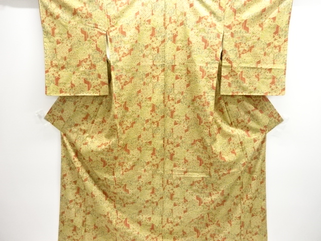 JAPANESE KIMONO / UNUSED OSHIMA TSUMUGI / DYEING / KIKKO